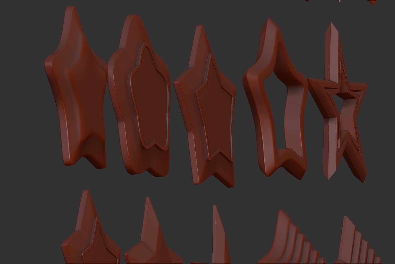 Stars Set gold 3D print model_16