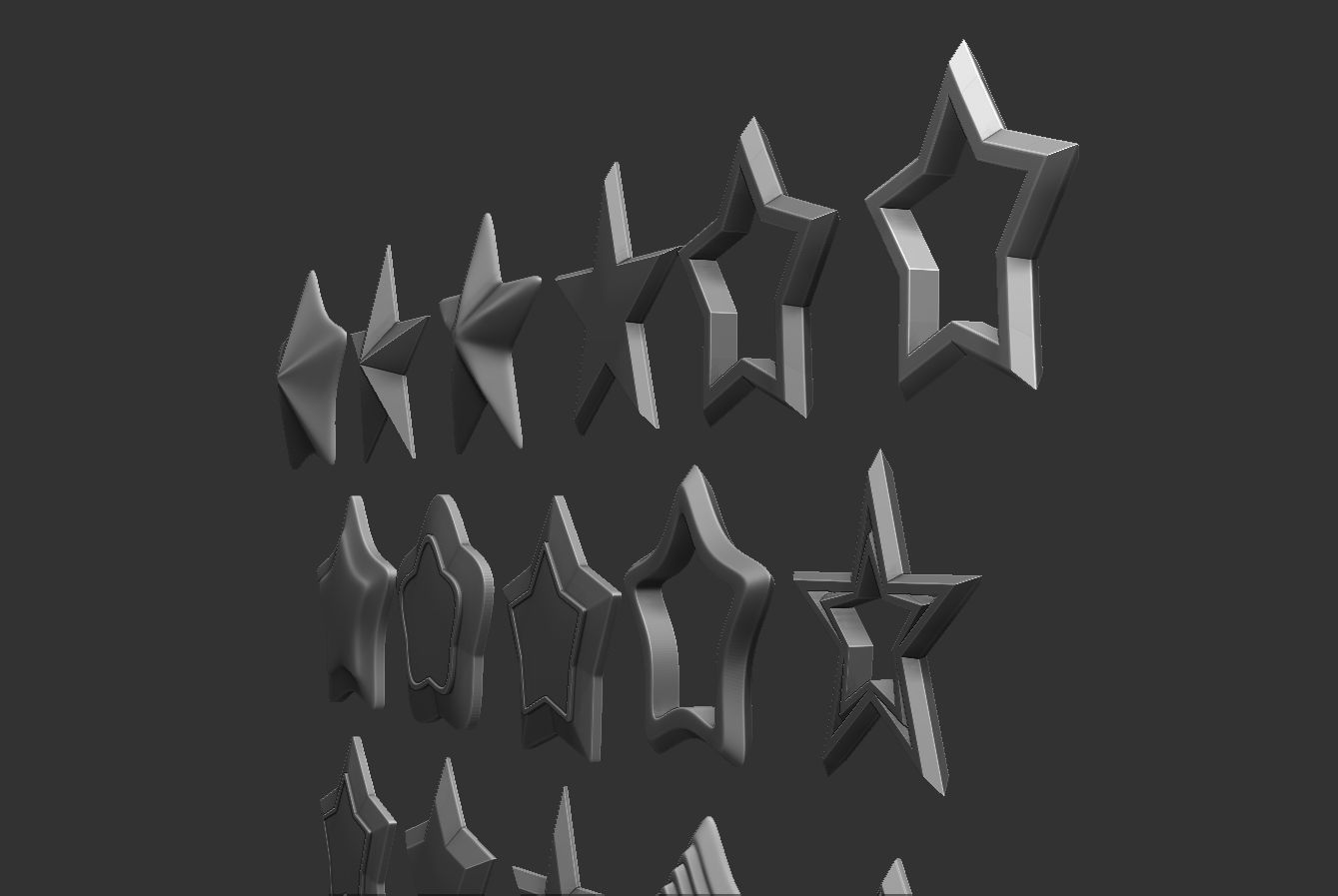 Stars Set gold 3D print model_11