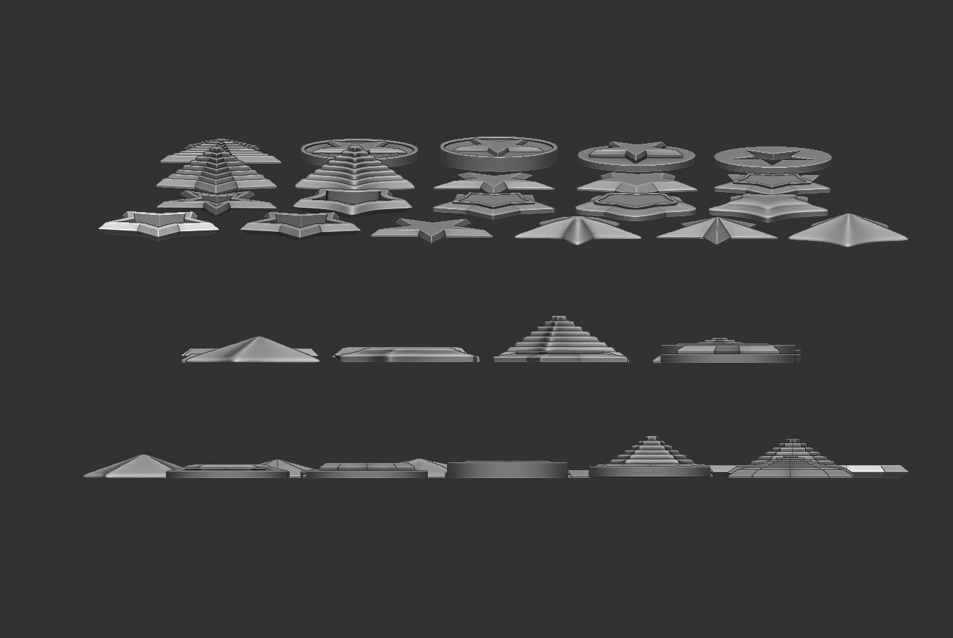 Stars Set gold 3D print model_15