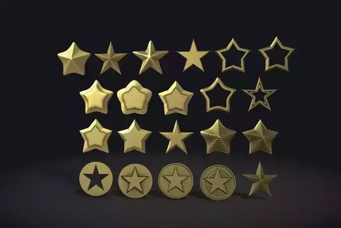 Stars Set gold 3D print model