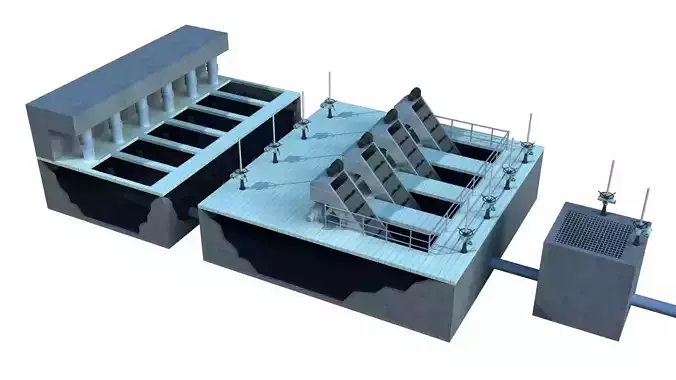 Sewage treatment plant 3D model