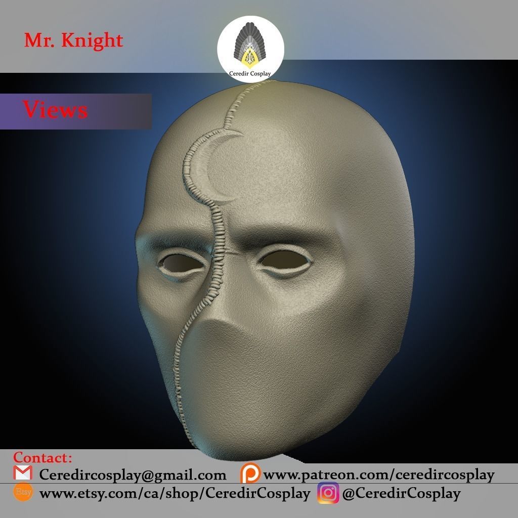 Moon Knight helmet 3d digital download Mr Knight helmet 3D print model_2