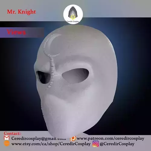 Moon Knight helmet 3d digital download Mr Knight helmet 3D print model
