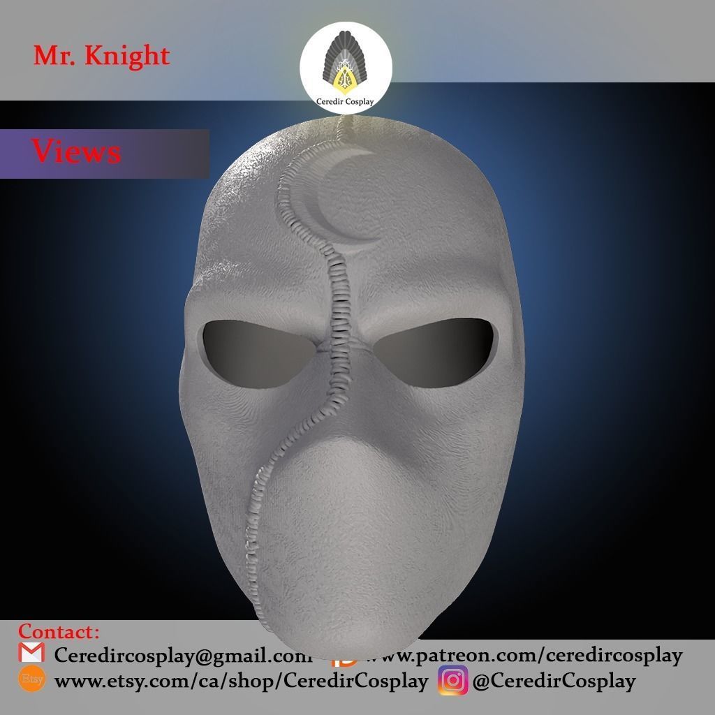 Moon Knight helmet 3d digital download Mr Knight helmet 3D print model_1