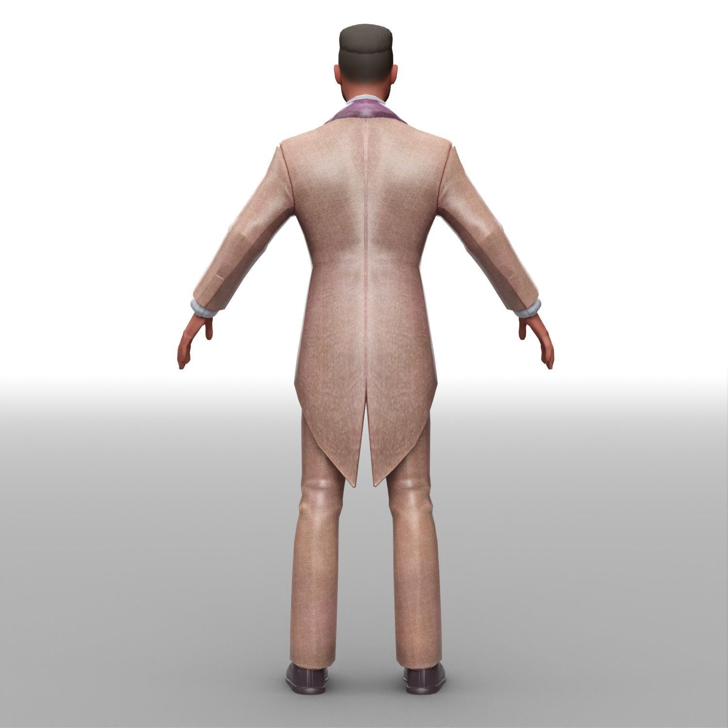 Men party wear Low-poly 3D model_2