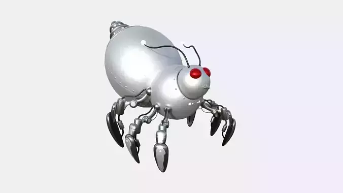 Cute Robot E02 Steel Light - SciFi Character Design Low-poly 3D model