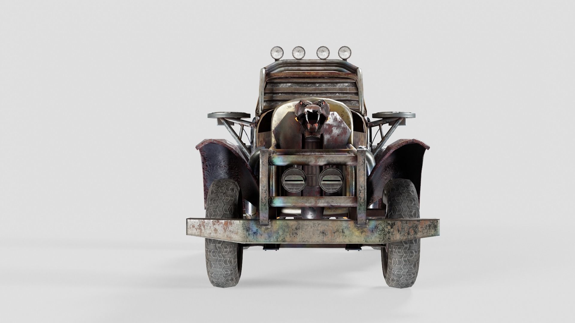post apocalyptic car the Aspid da1 Low-poly 3D model_3