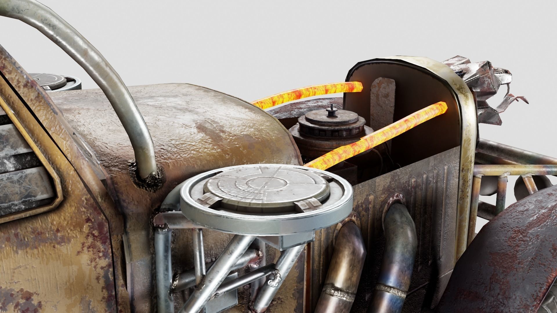 post apocalyptic car the Aspid da1 Low-poly 3D model_7