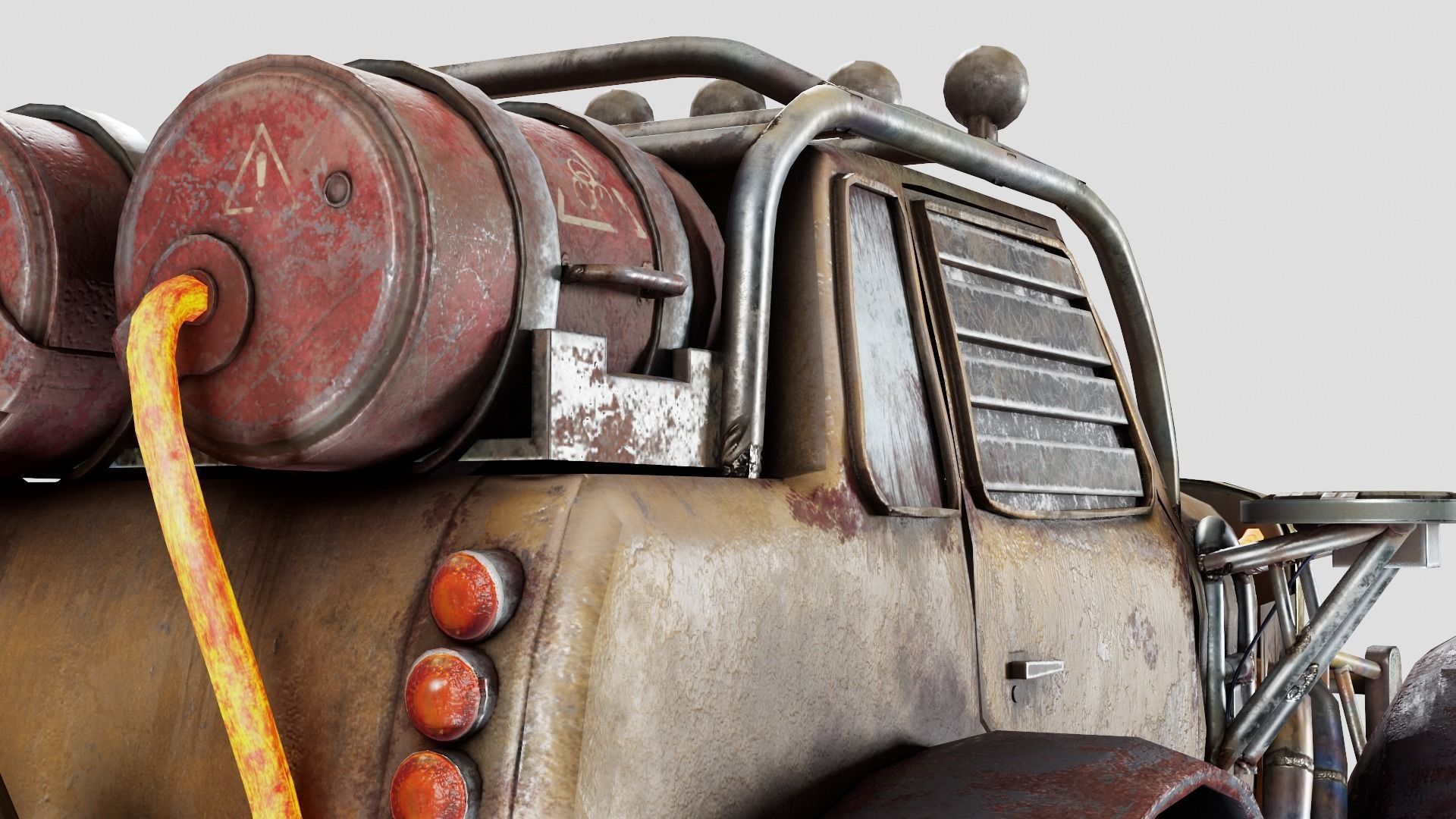 post apocalyptic car the Aspid da1 Low-poly 3D model_6