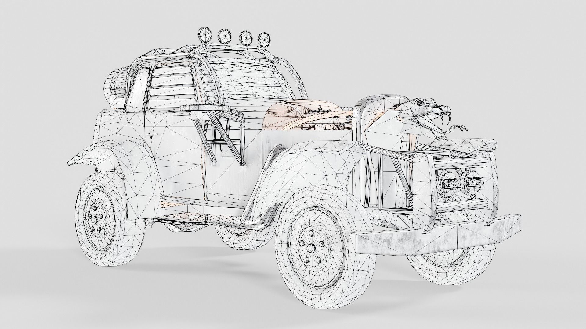 post apocalyptic car the Aspid da1 Low-poly 3D model_10