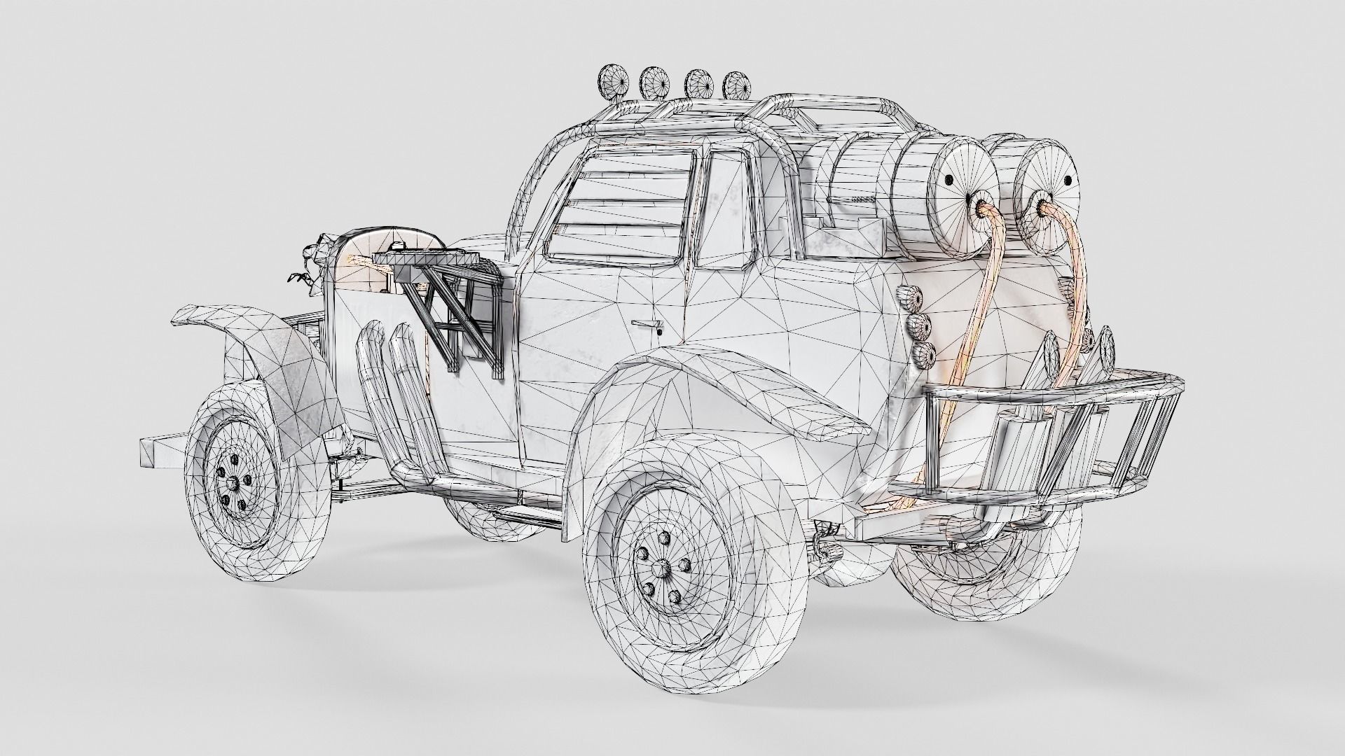 post apocalyptic car the Aspid da1 Low-poly 3D model_9