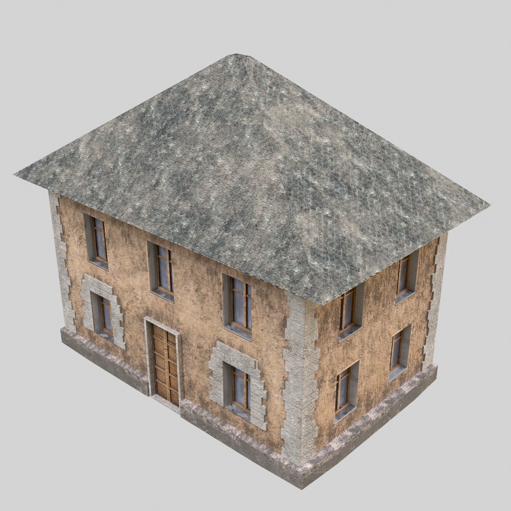 A low-poly 3D model of a home Low-poly 3D model_4