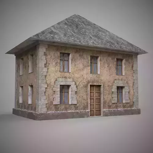 A low-poly 3D model of a home Low-poly 3D model