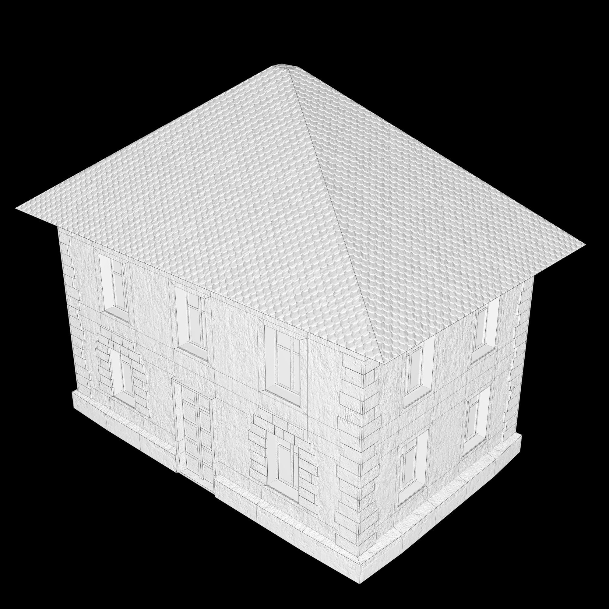 A low-poly 3D model of a home Low-poly 3D model_9