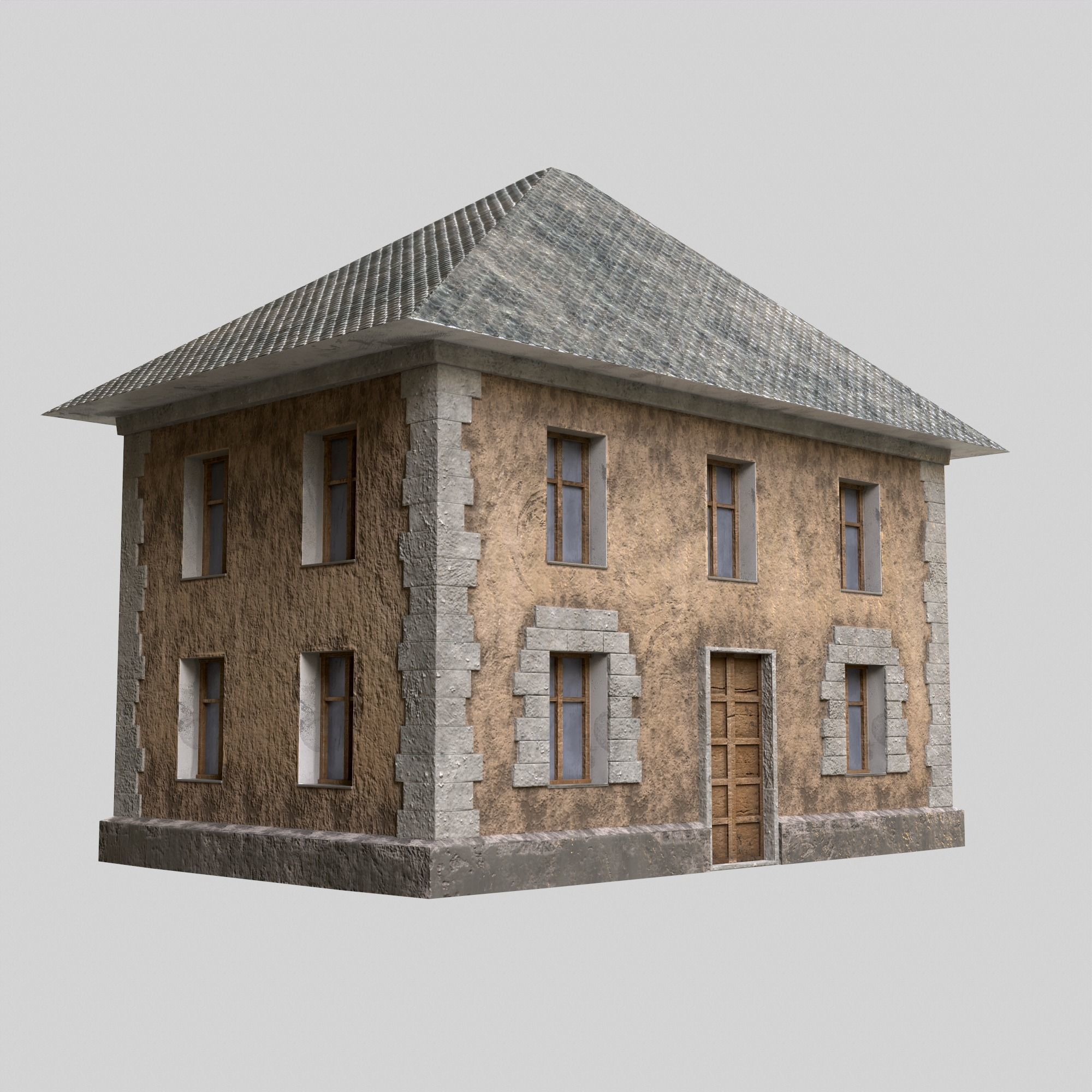 A low-poly 3D model of a home Low-poly 3D model_1