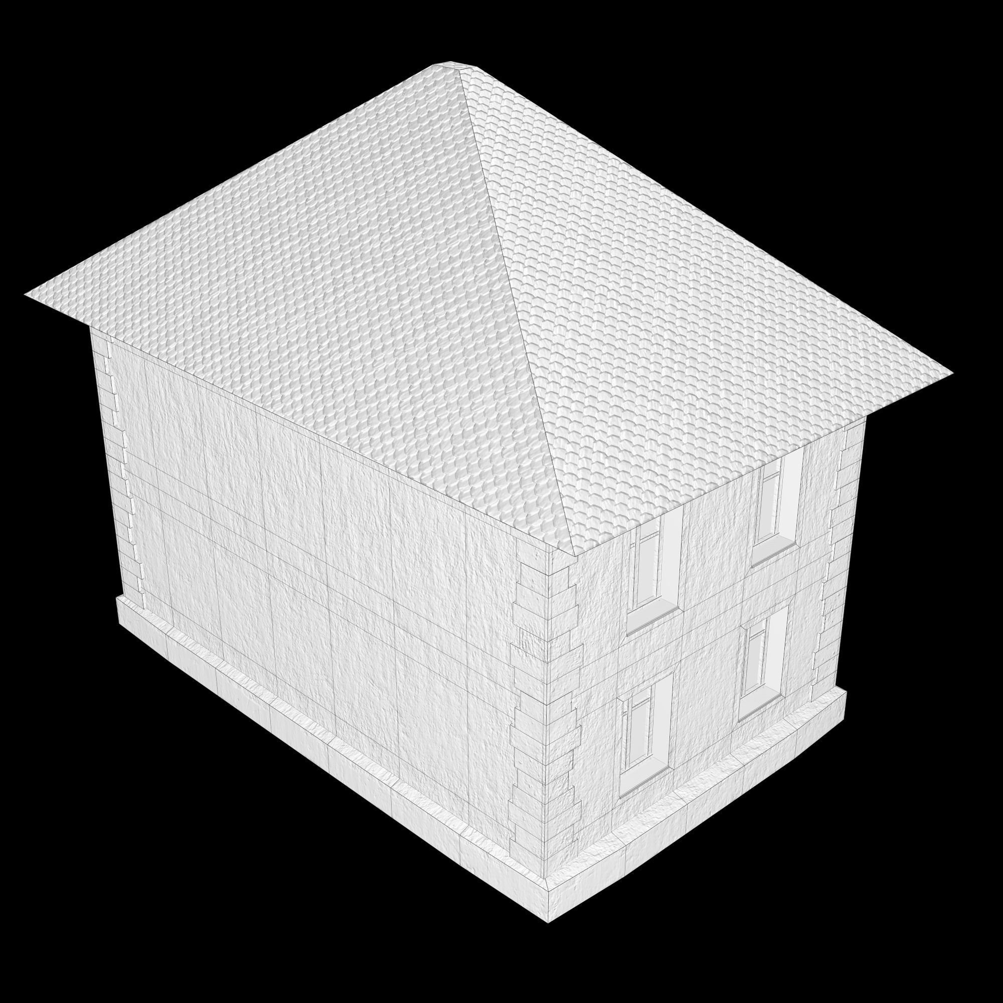 A low-poly 3D model of a home Low-poly 3D model_12