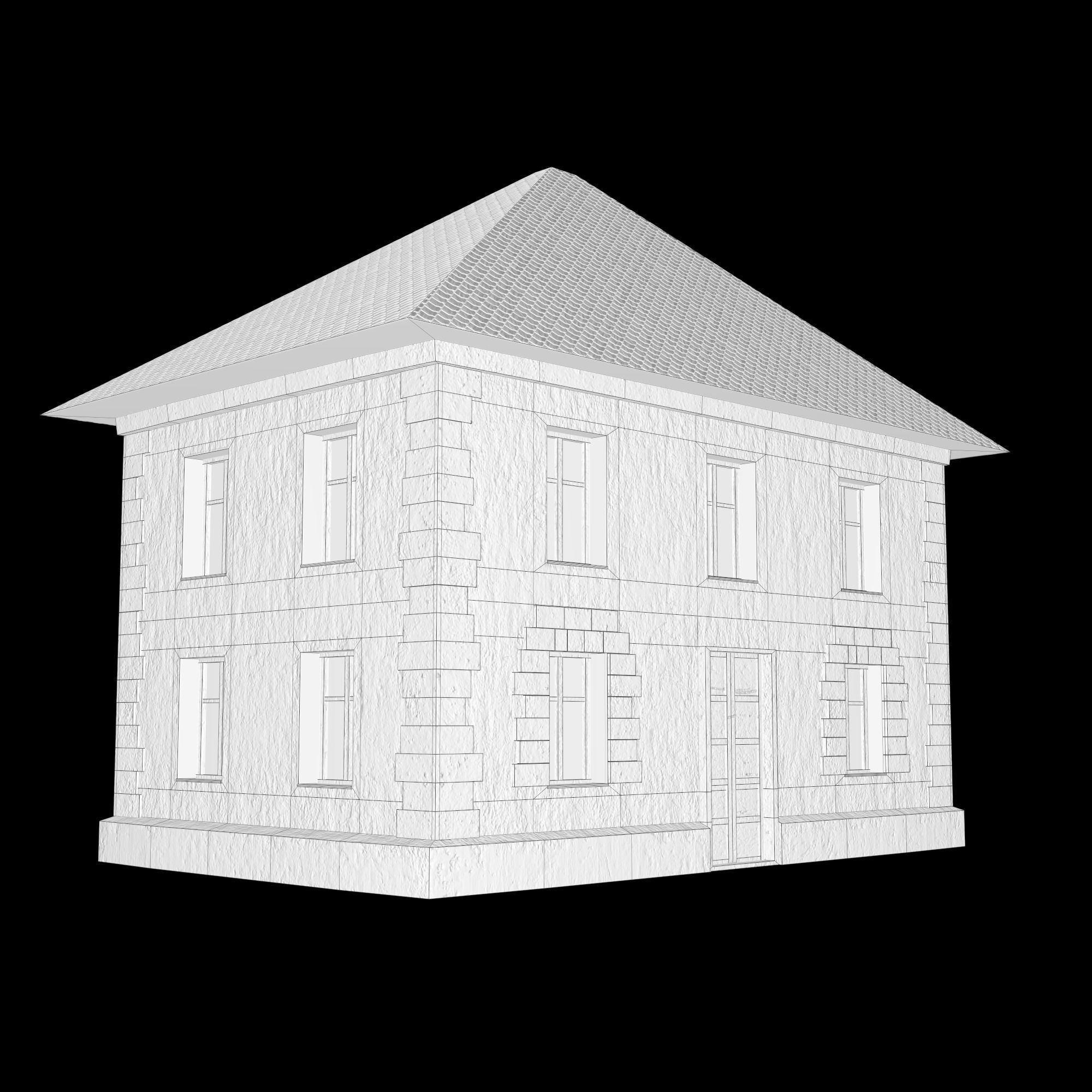A low-poly 3D model of a home Low-poly 3D model_13