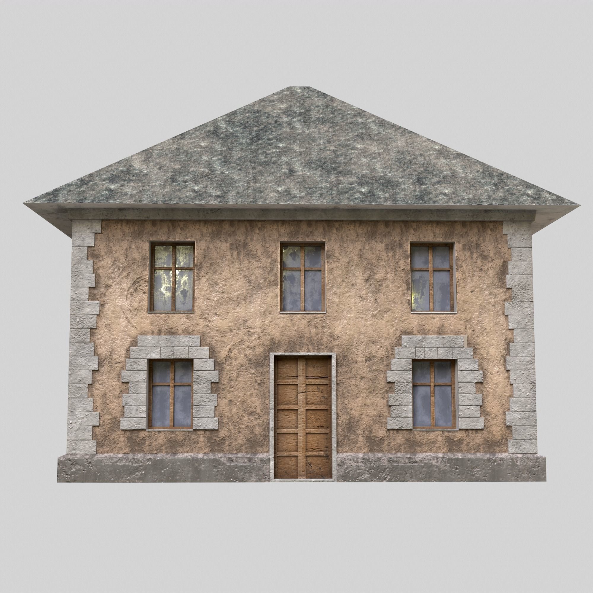A low-poly 3D model of a home Low-poly 3D model_2