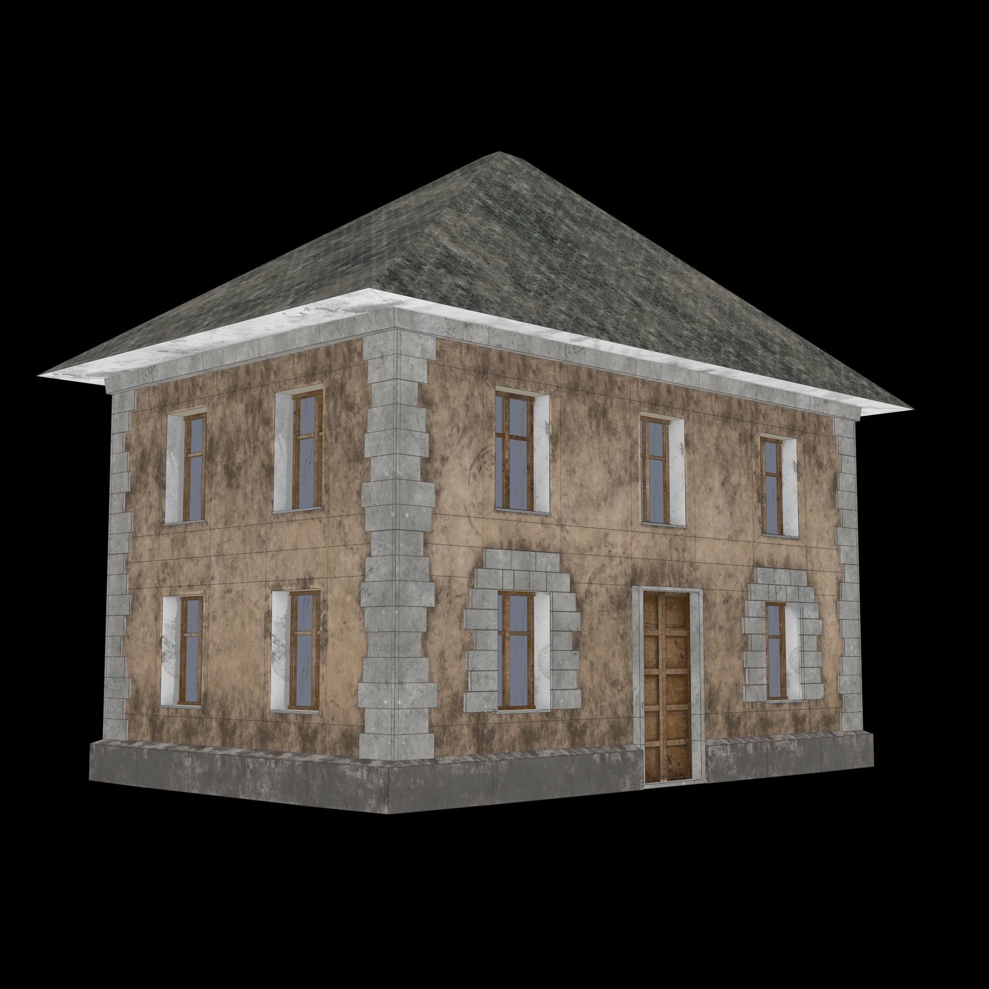 A low-poly 3D model of a home Low-poly 3D model_8