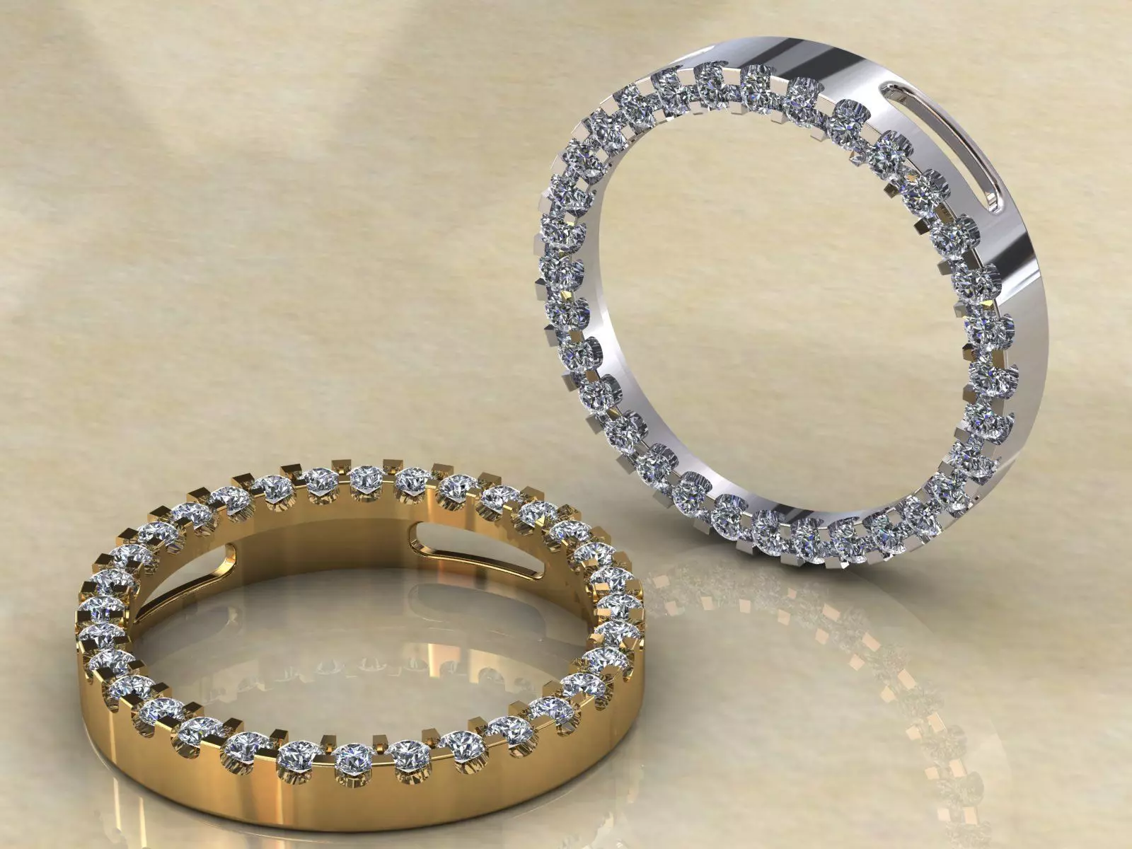 Circle Pendant 04ct Diamonds 3D print model