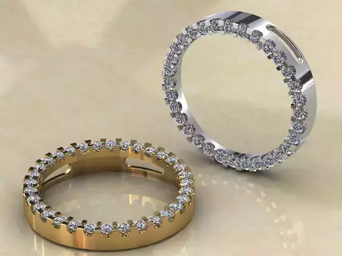 Circle Pendant 04ct  Diamonds