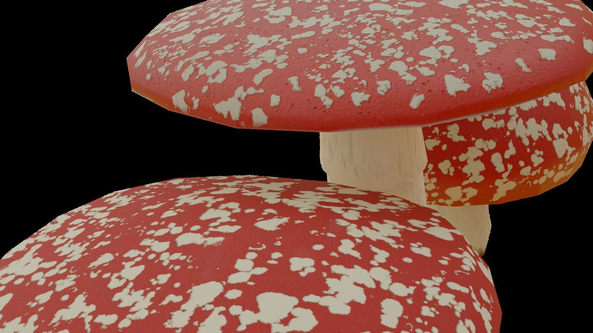 Cartoon Mushrooms - game ready Free low-poly 3D model_6