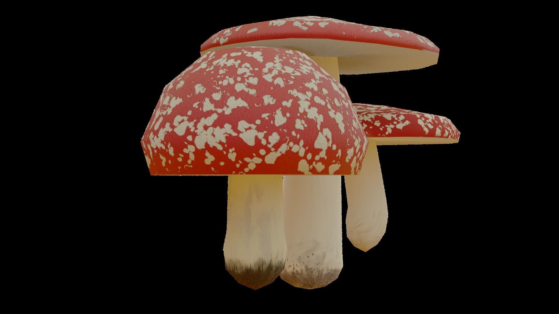 Cartoon Mushrooms - game ready Free low-poly 3D model_3