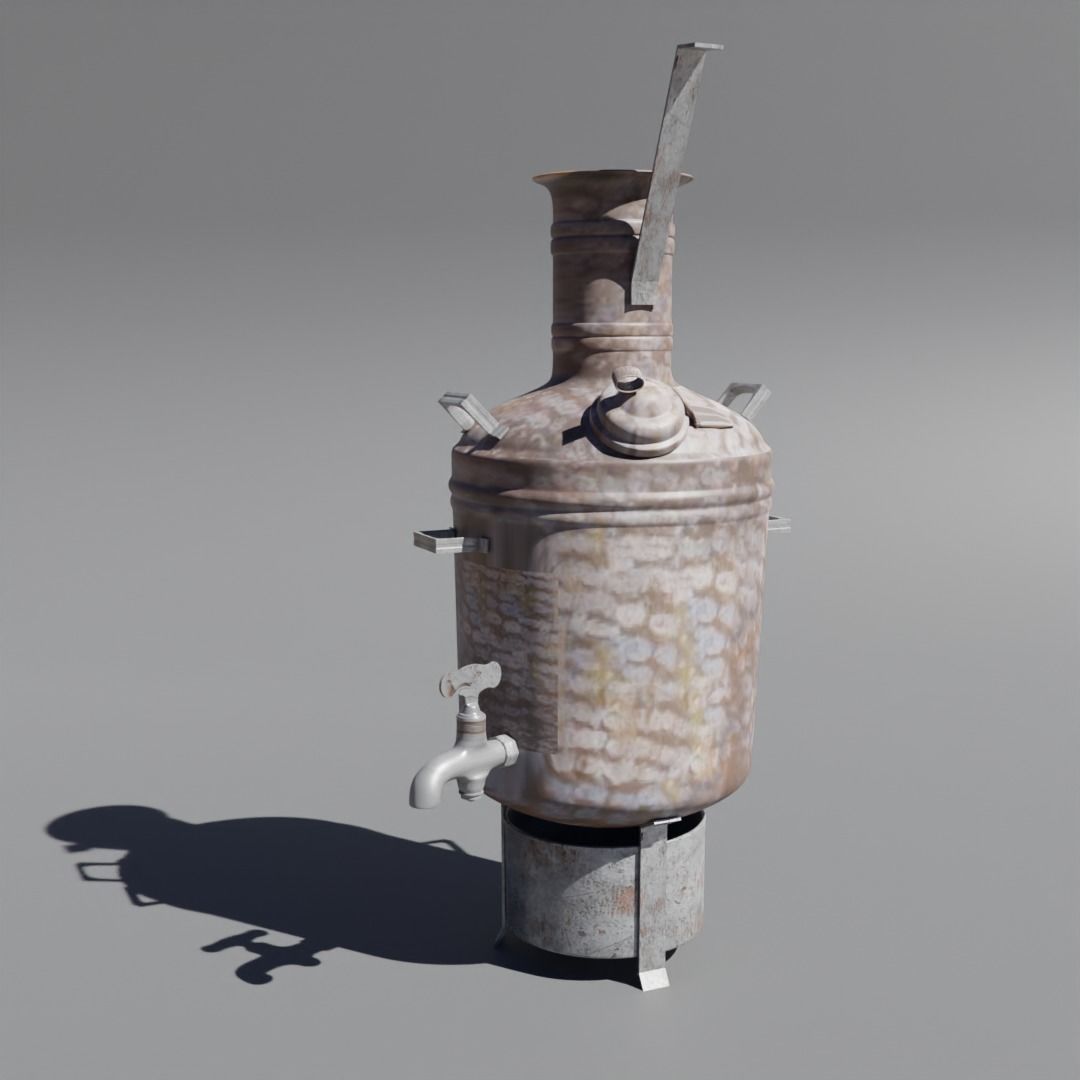Low Poly 3d Boiler in Indian Tea Shops Low-poly 3D model_8