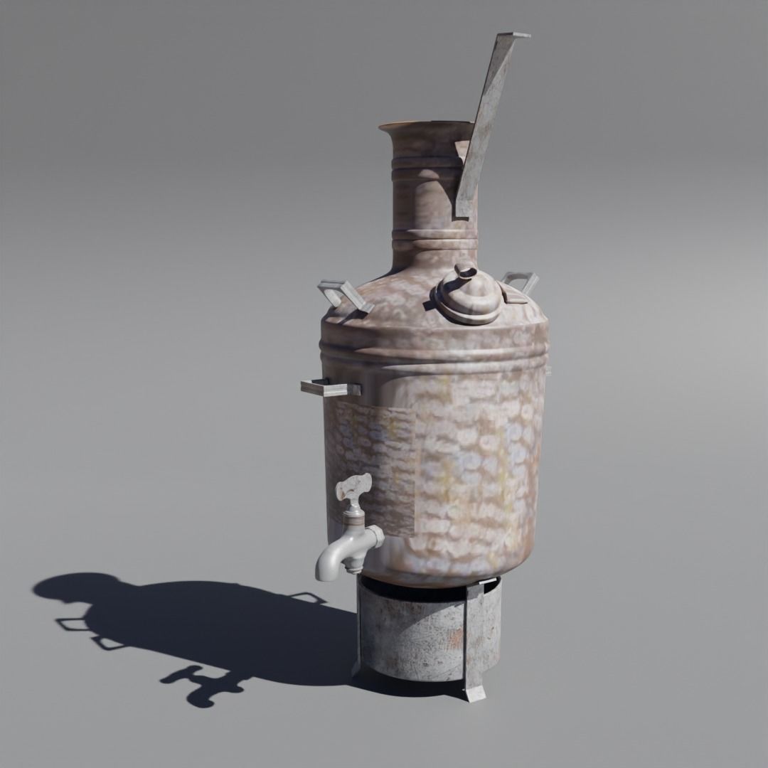 Low Poly 3d Boiler in Indian Tea Shops Low-poly 3D model_10