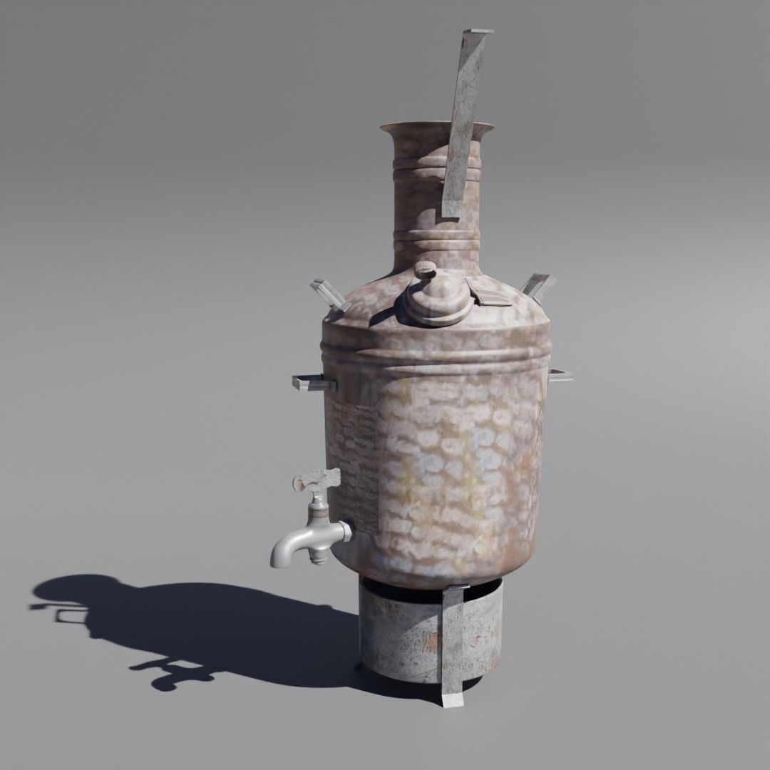 Low Poly 3d Boiler in Indian Tea Shops Low-poly 3D model_5