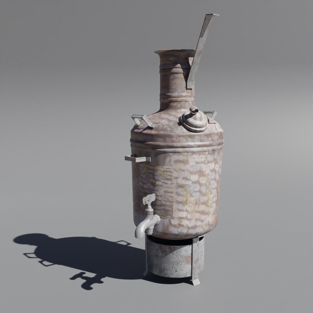 Low Poly 3d Boiler in Indian Tea Shops Low-poly 3D model_11