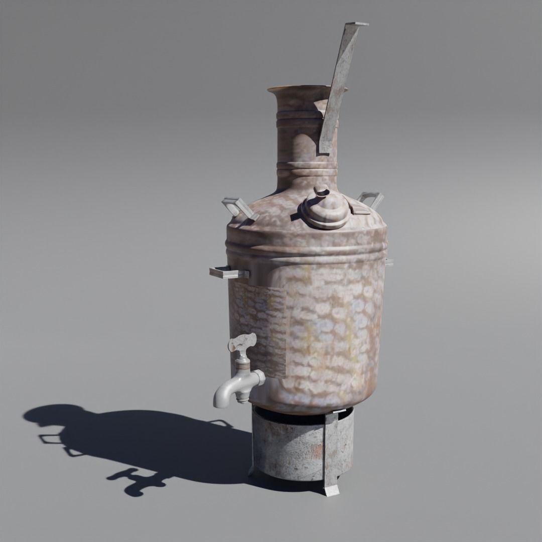 Low Poly 3d Boiler in Indian Tea Shops Low-poly 3D model_9