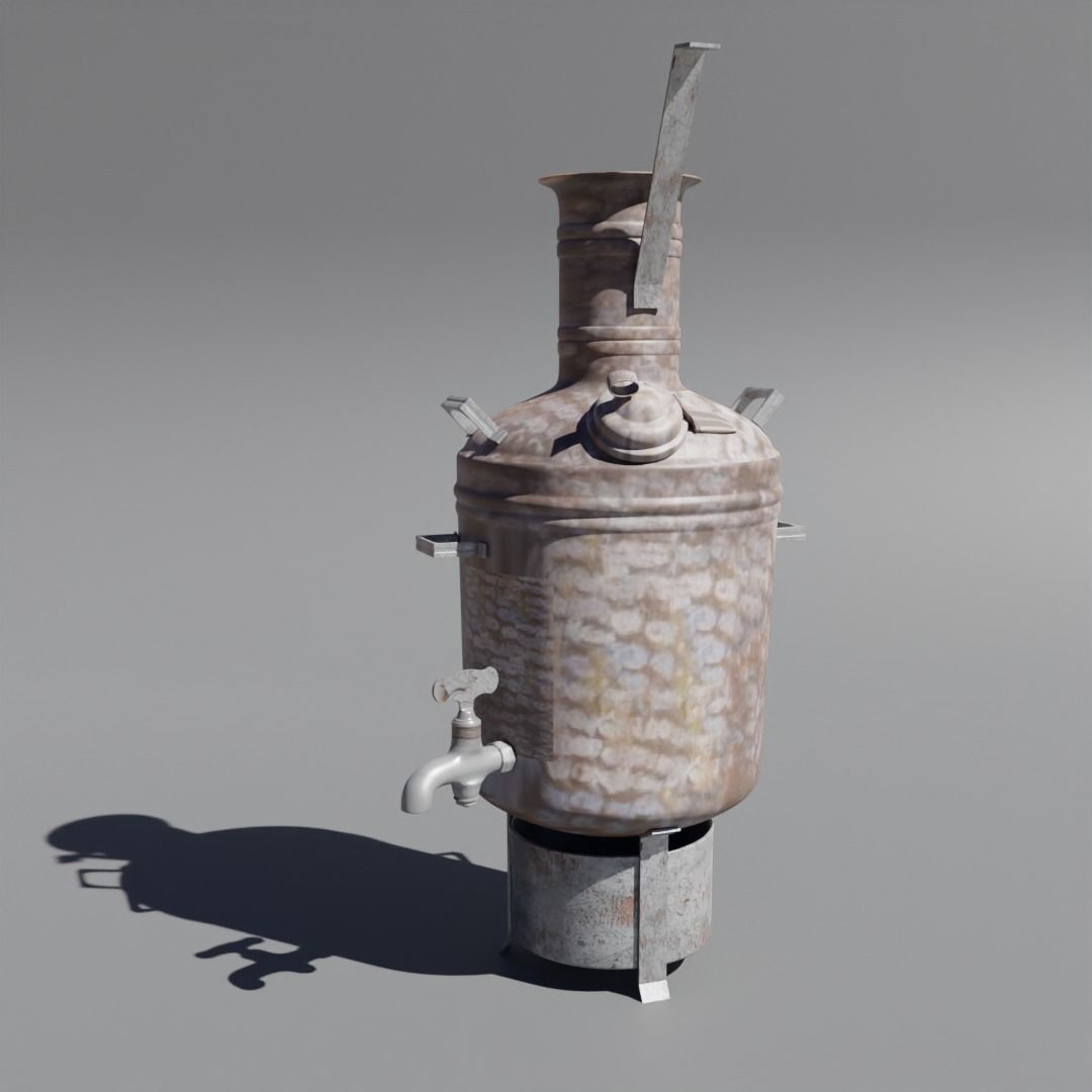 Low Poly 3d Boiler in Indian Tea Shops Low-poly 3D model_7