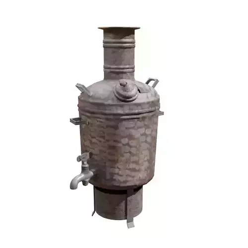 Low Poly 3d Boiler in Indian Tea Shops Low-poly 3D model