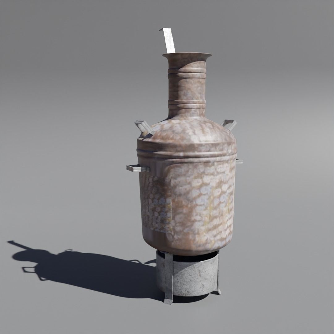 Low Poly 3d Boiler in Indian Tea Shops Low-poly 3D model_32