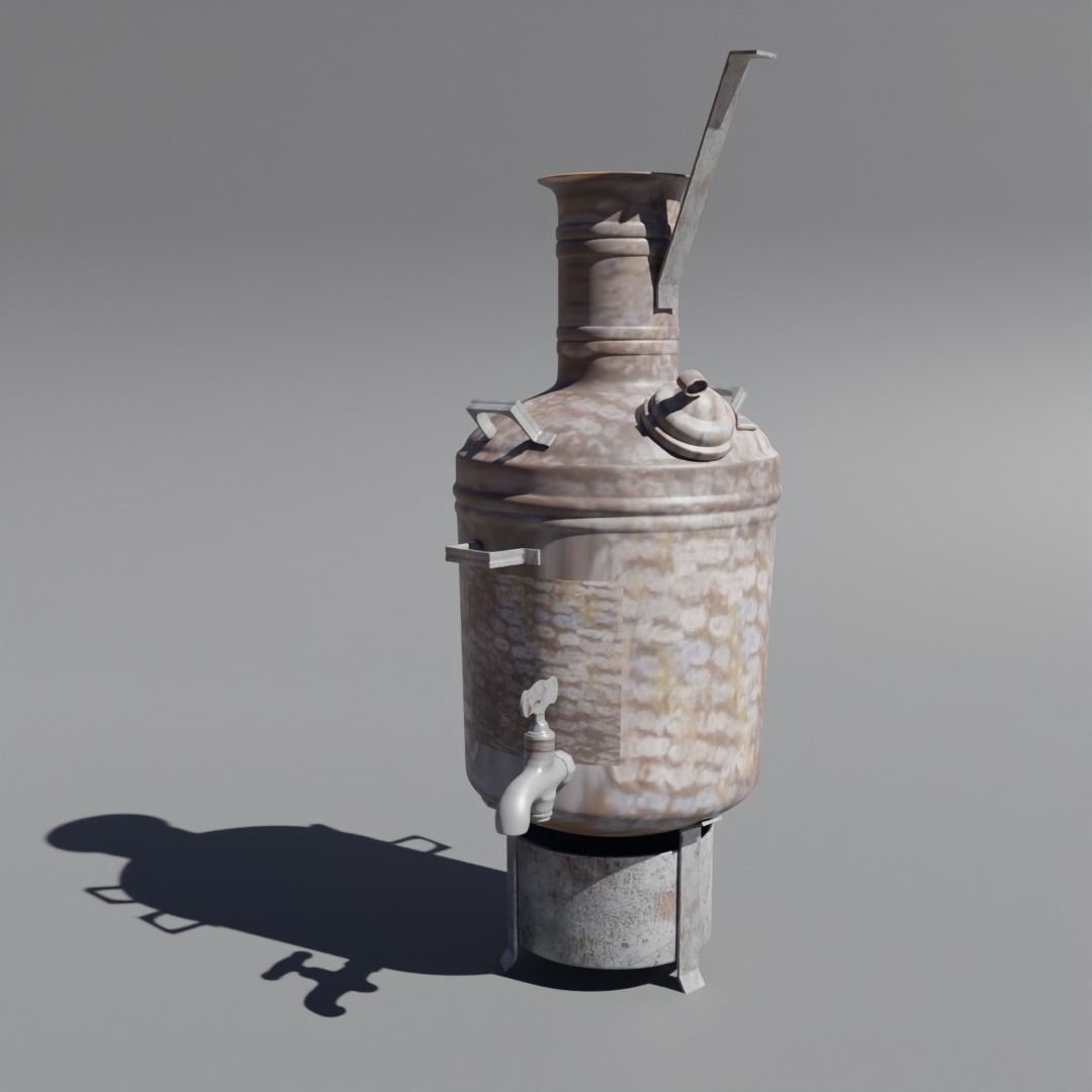 Low Poly 3d Boiler in Indian Tea Shops Low-poly 3D model_12