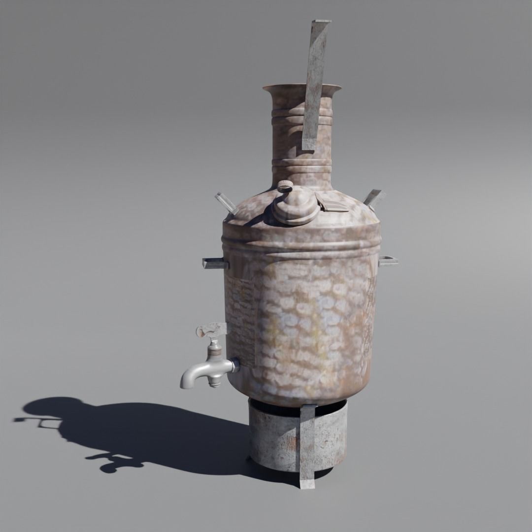 Low Poly 3d Boiler in Indian Tea Shops Low-poly 3D model_2