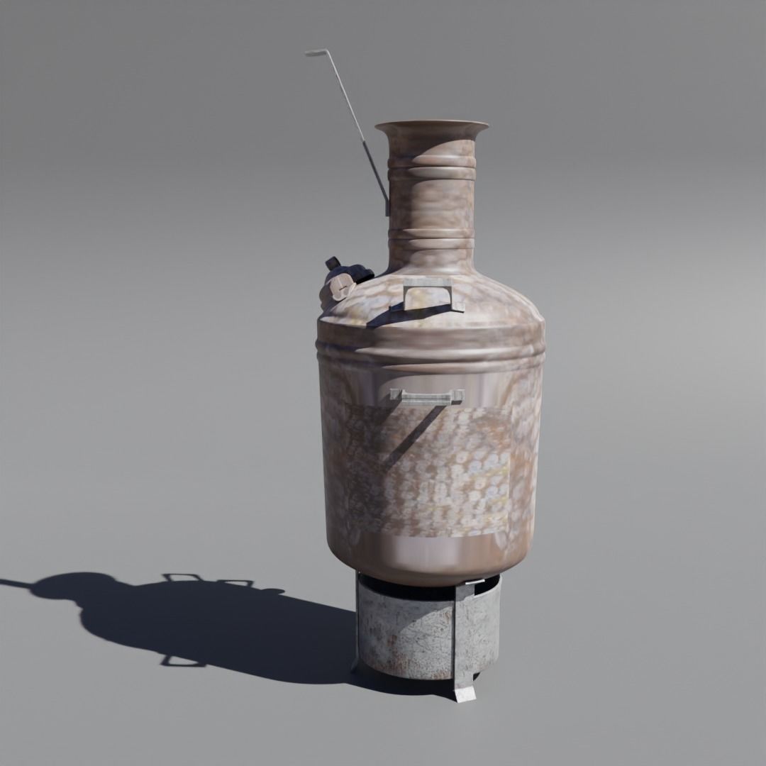 Low Poly 3d Boiler in Indian Tea Shops Low-poly 3D model_39