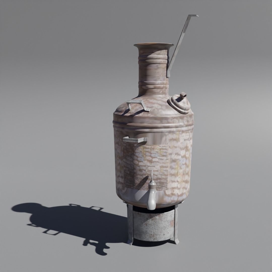 Low Poly 3d Boiler in Indian Tea Shops Low-poly 3D model_15