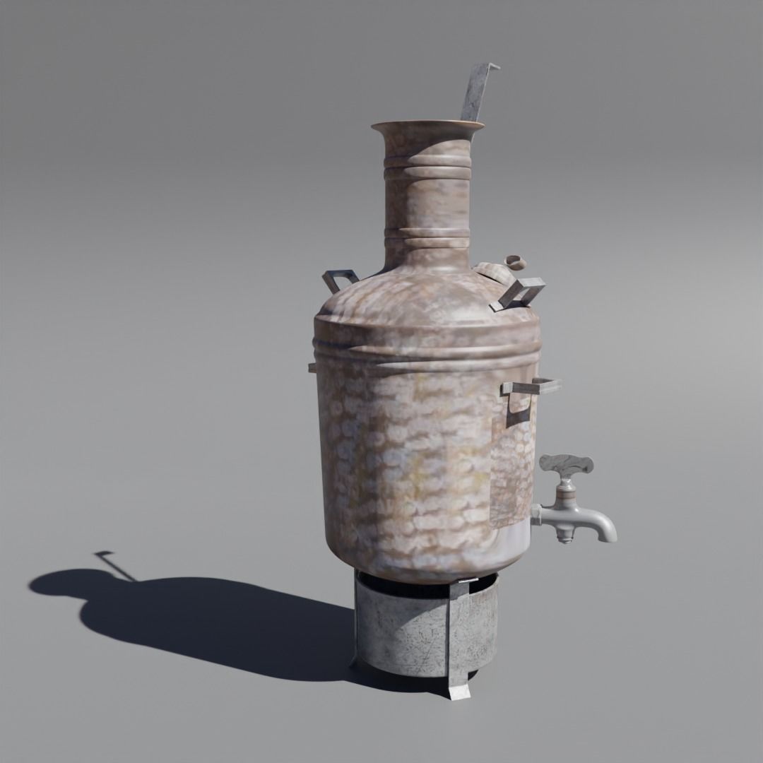 Low Poly 3d Boiler in Indian Tea Shops Low-poly 3D model_25