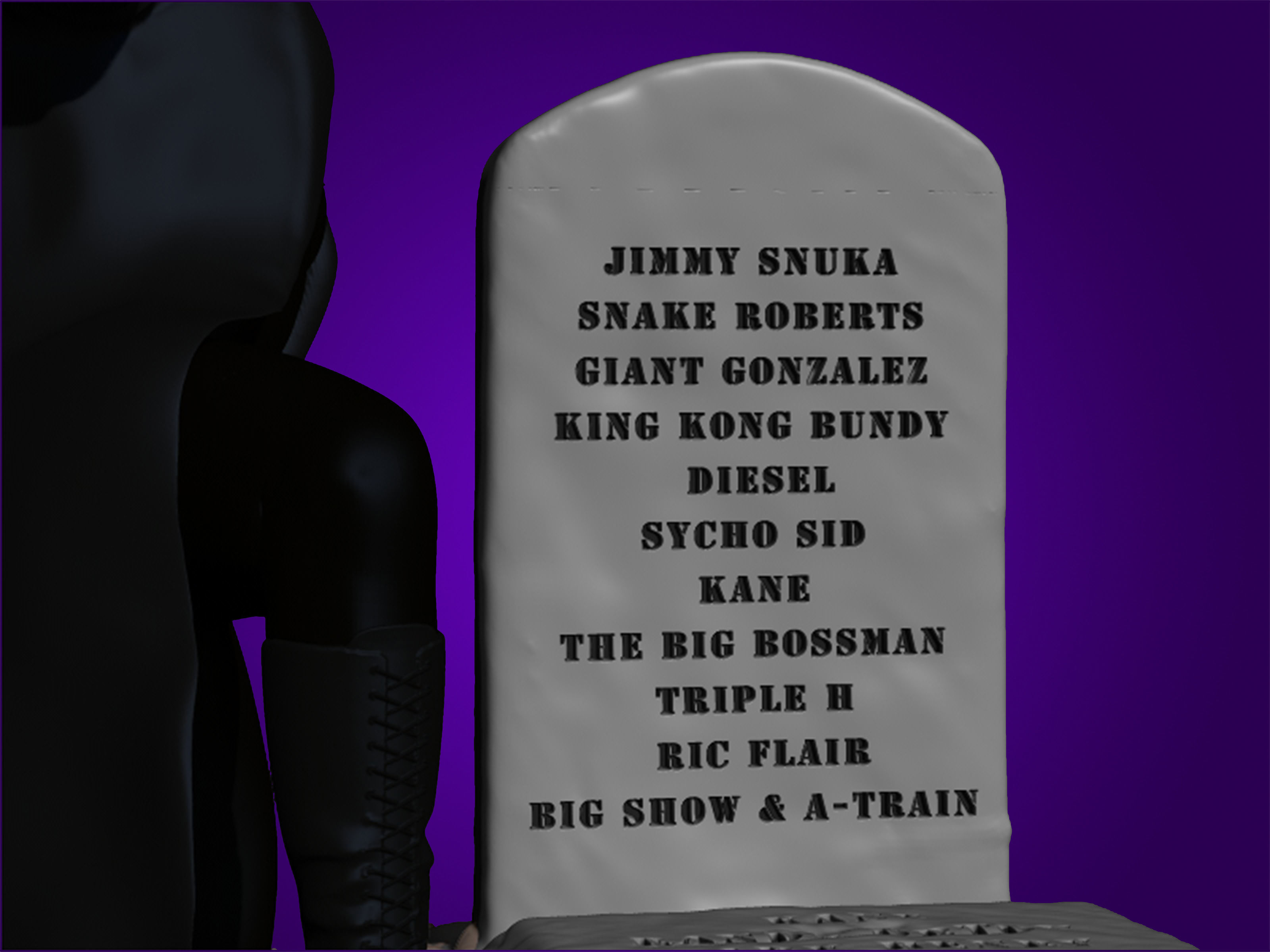 THE UNDERTAKER statue of gravedigger on tombstone 3D print model_4