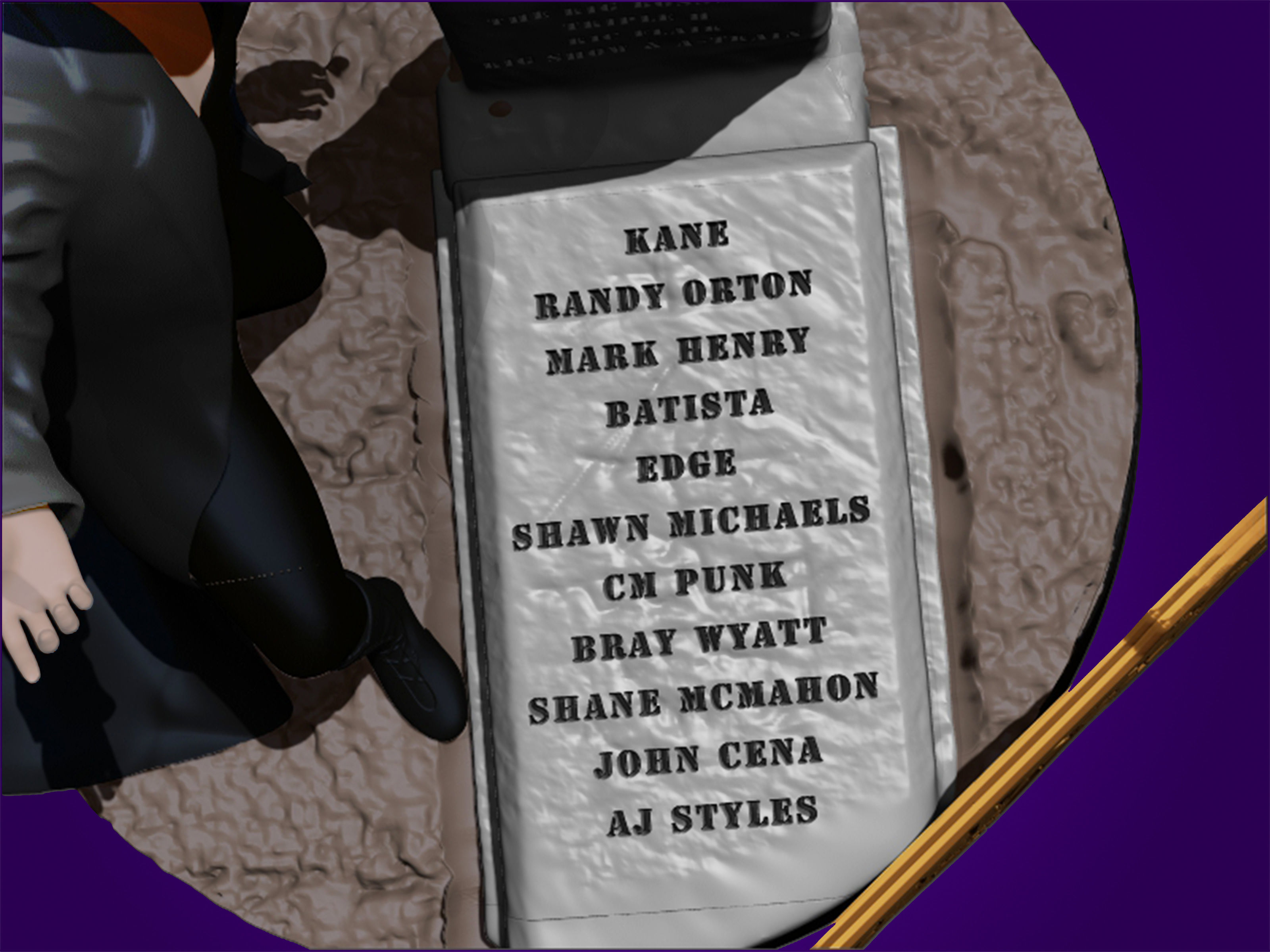 THE UNDERTAKER statue of gravedigger on tombstone 3D print model_5