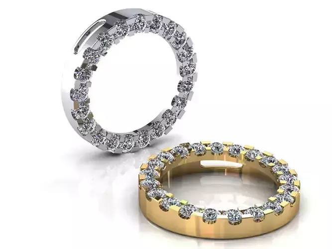 Circle Pendant 1ct Diamonds