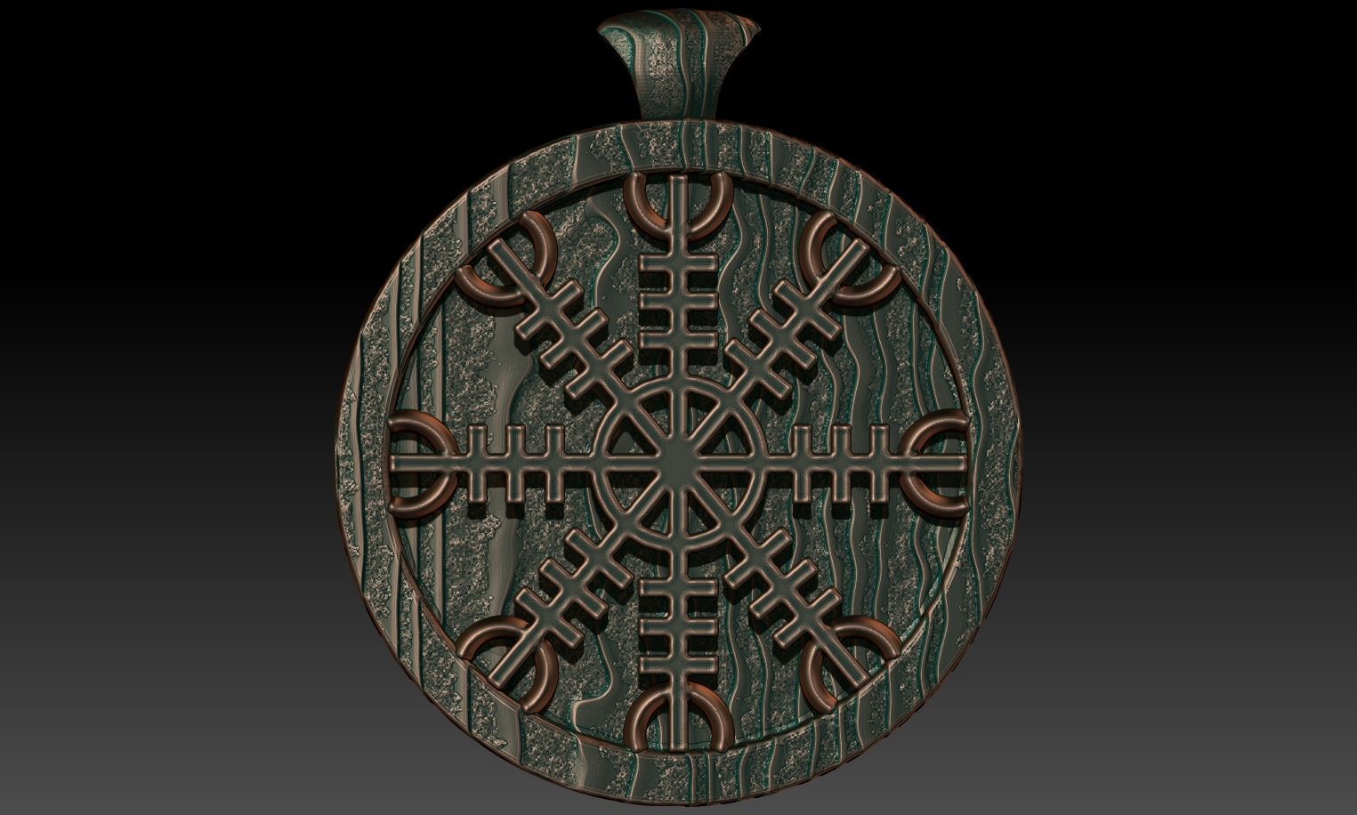 Vegvisir pendant 3D print model_1