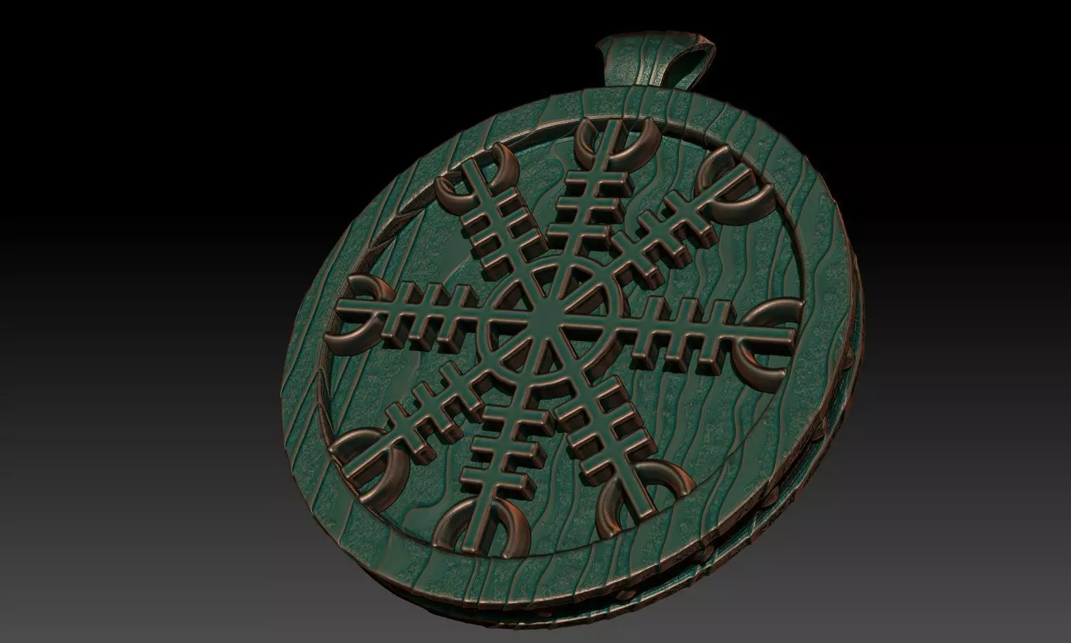 Vegvisir pendant 3D print model_0
