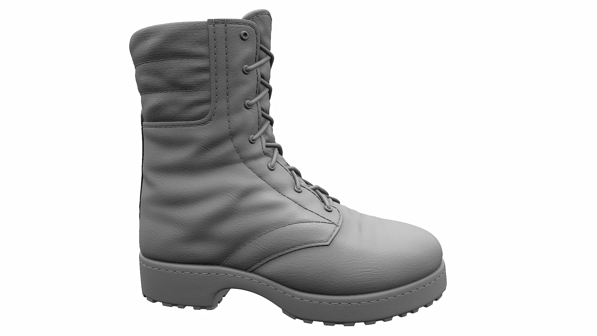 Army Boots High Poly 3D model_0