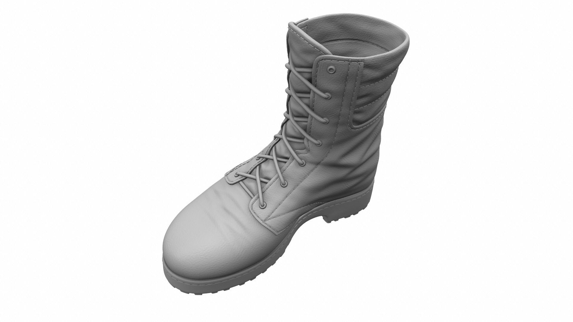 Army Boots High Poly 3D model_5