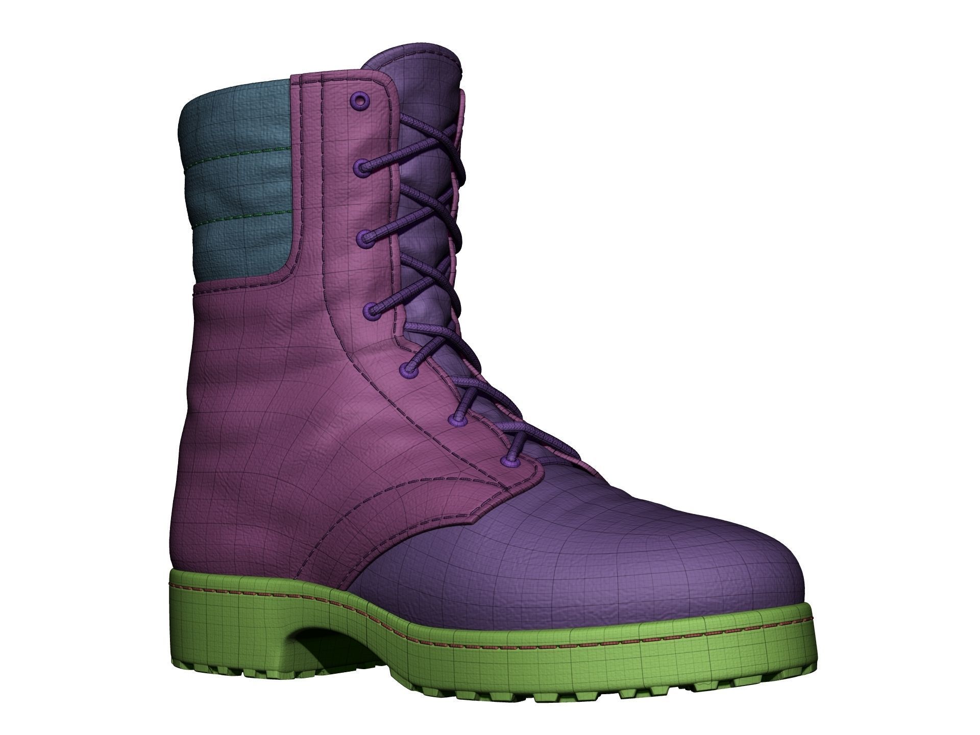 Army Boots High Poly 3D model_9