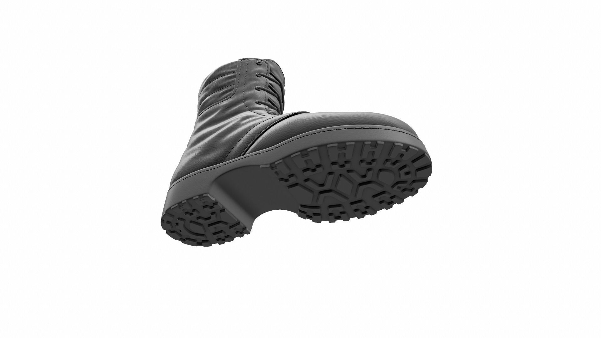 Army Boots High Poly 3D model_7