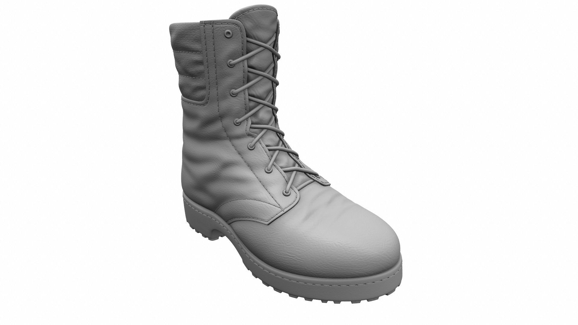 Army Boots High Poly 3D model_2